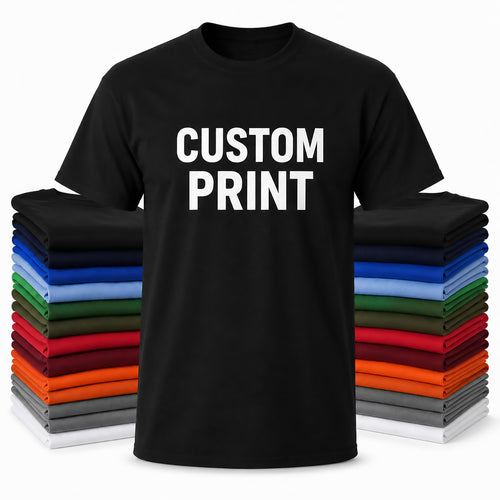 100 Custom Screen Printed T-Shirts - 1 Color Print