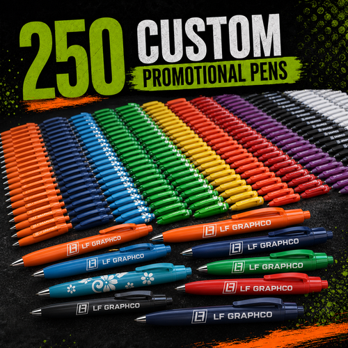250 custom promotional pens by L F Graphco