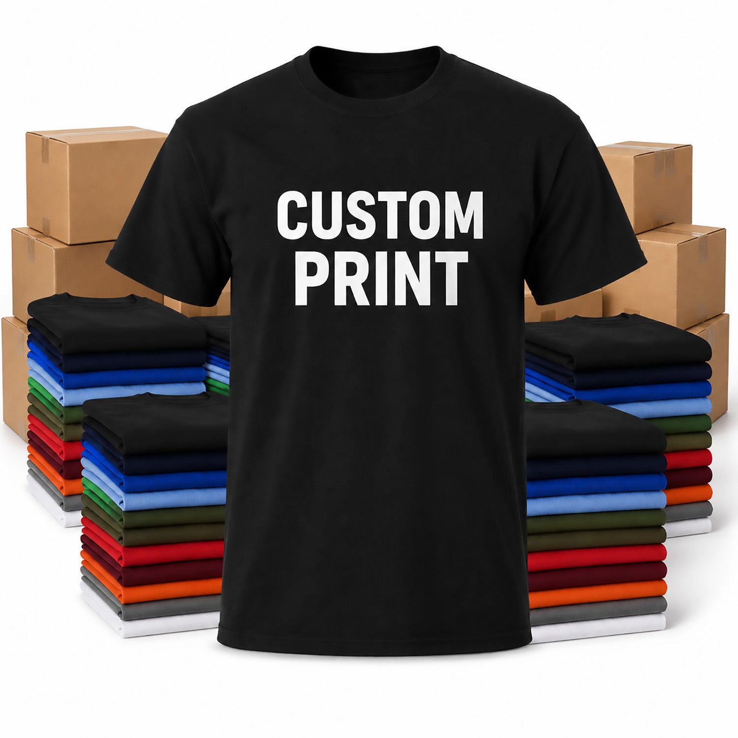 500 Custom Screen Printed T-Shirts - 1 Color Print