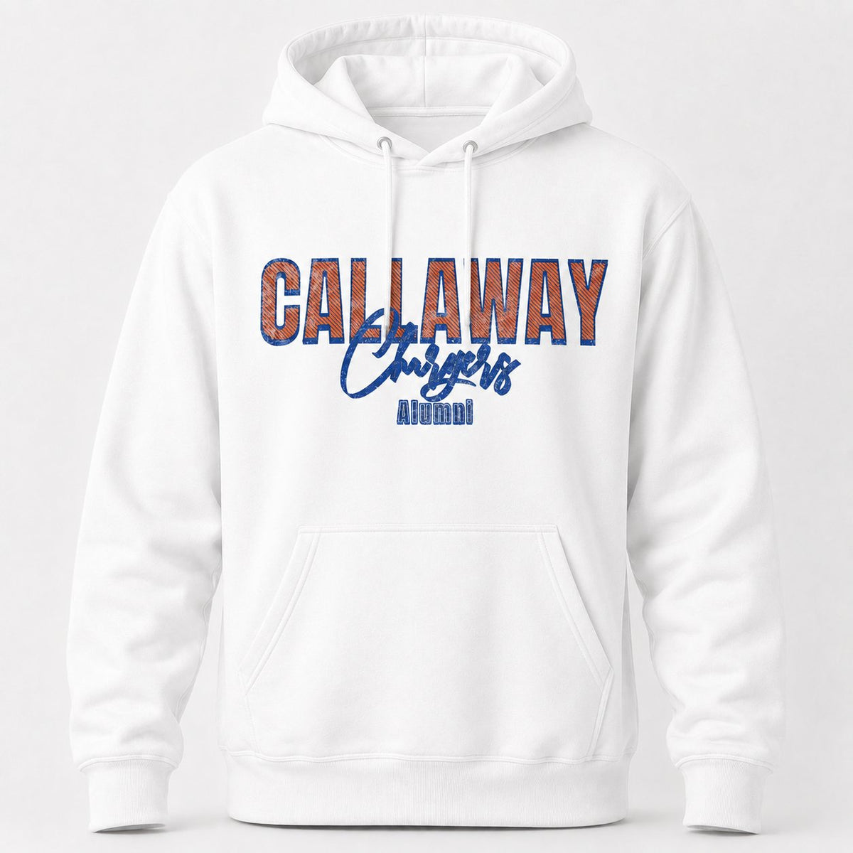 Callaway Chargers Script hoodie in white realistic product mockup