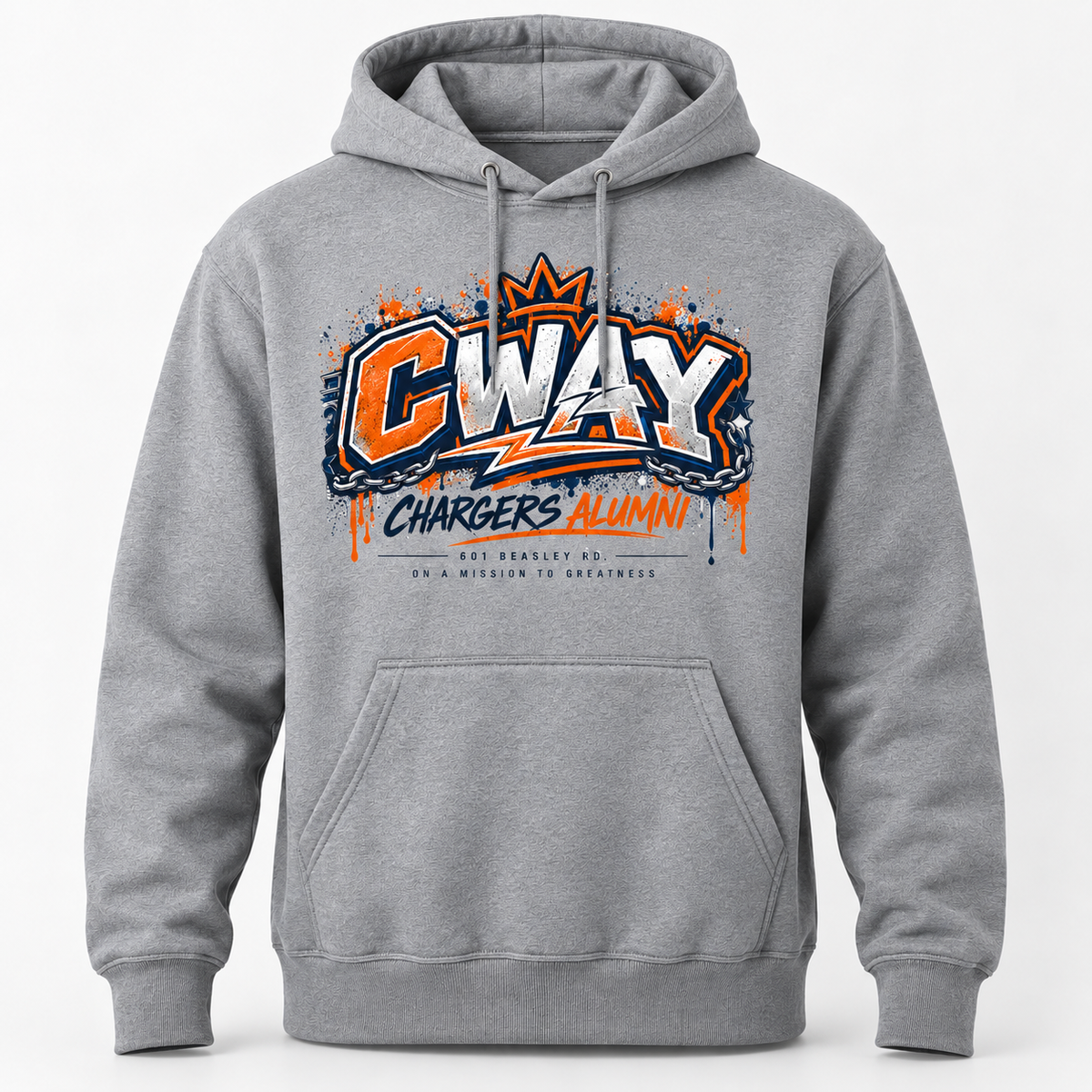 Callaway CWAY Hip Hop hoodie in gray realistic product mockup