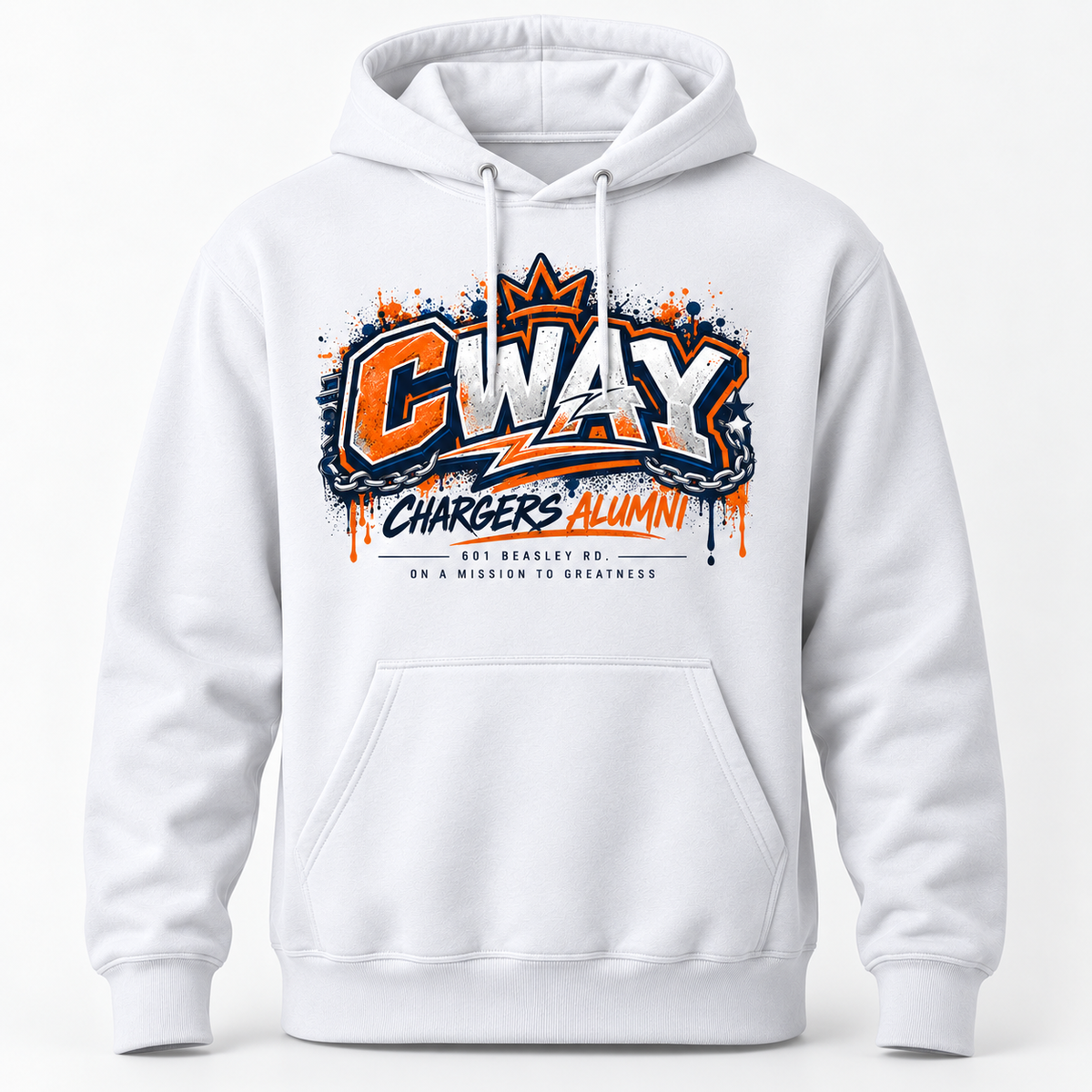 Callaway CWAY Hip Hop hoodie in white realistic product mockup