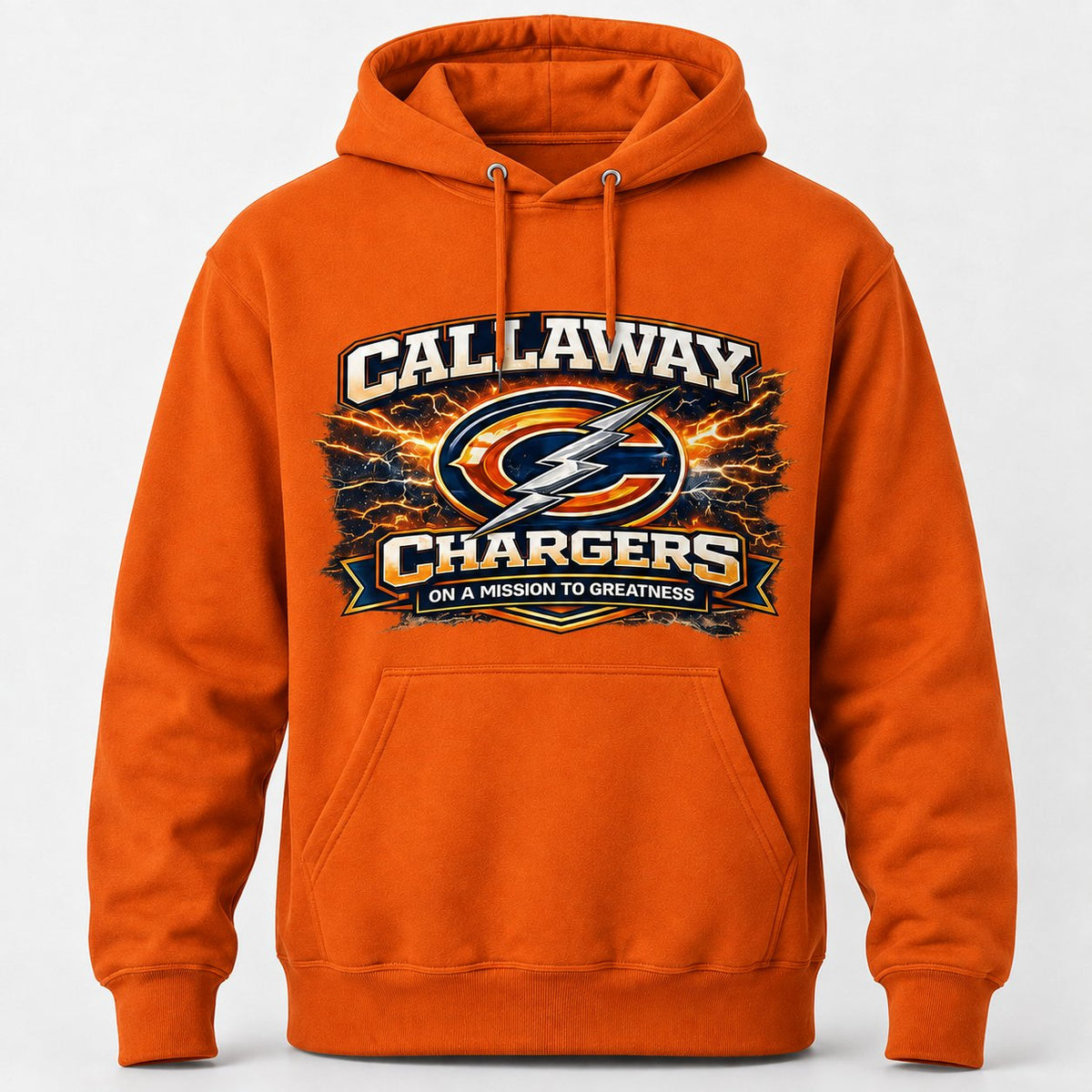 Callaway Mission to Greatness hoodie in orange realistic product mockup