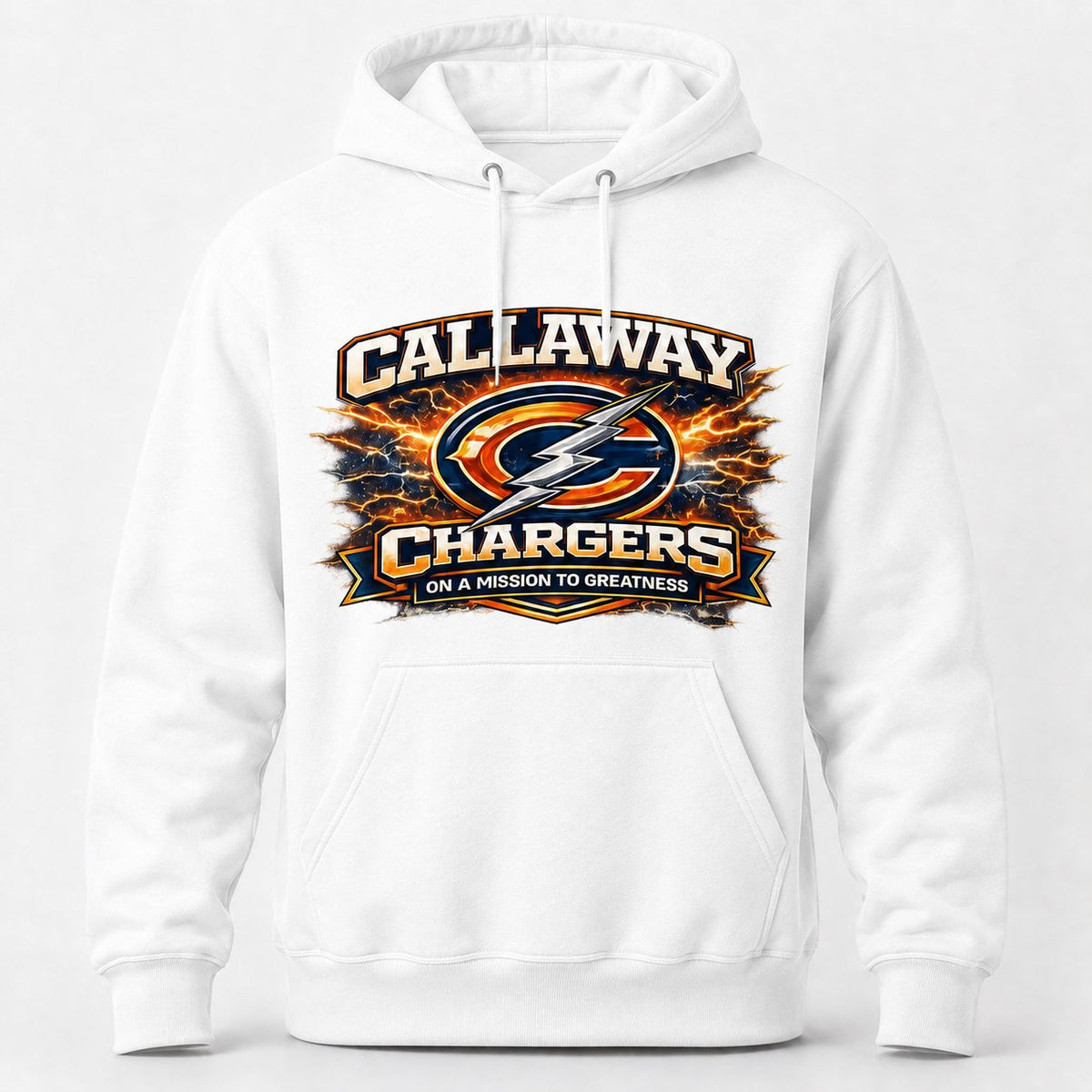 Callaway Mission to Greatness hoodie in white realistic product mockup