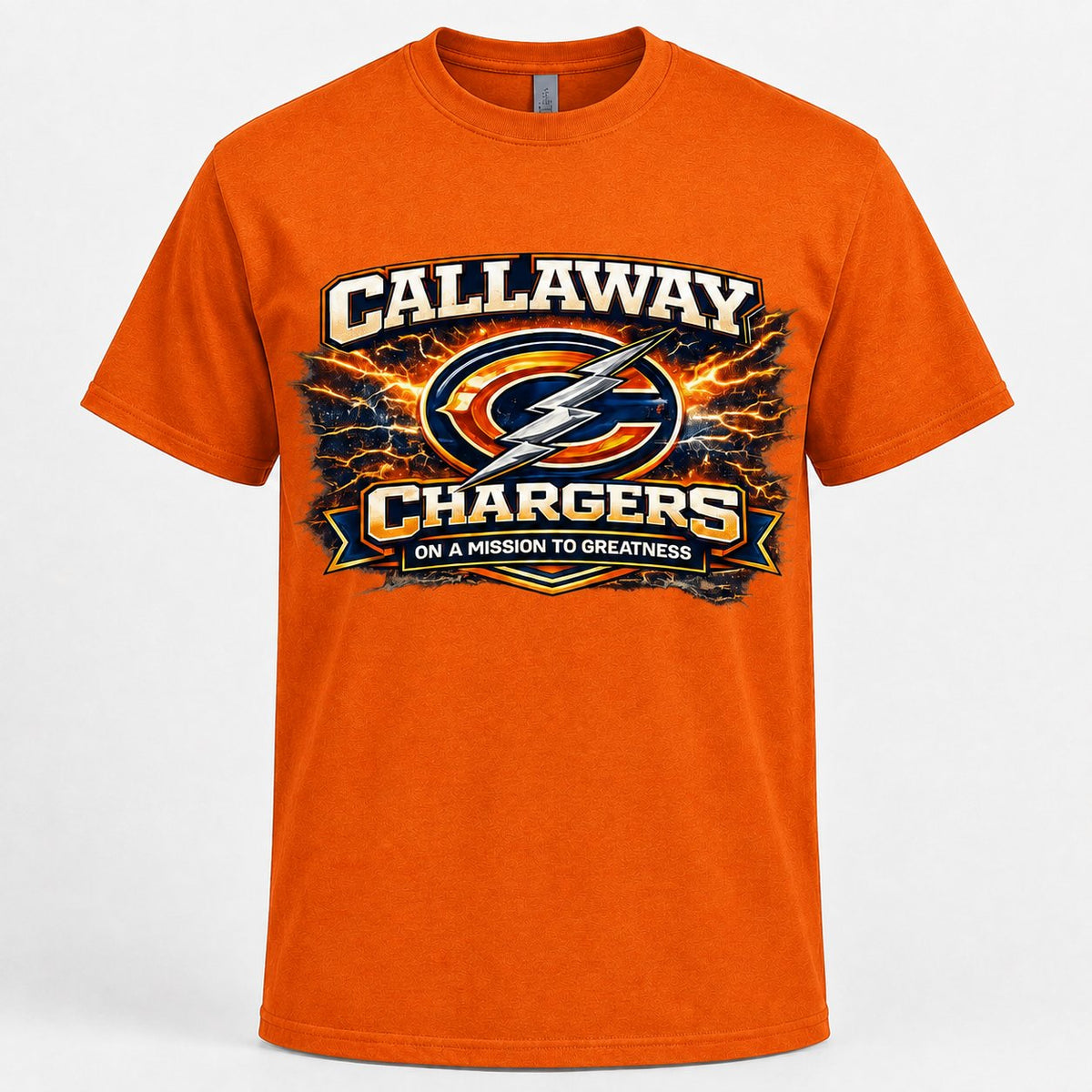 Callaway Mission to Greatness T-shirt in orange realistic product mockup