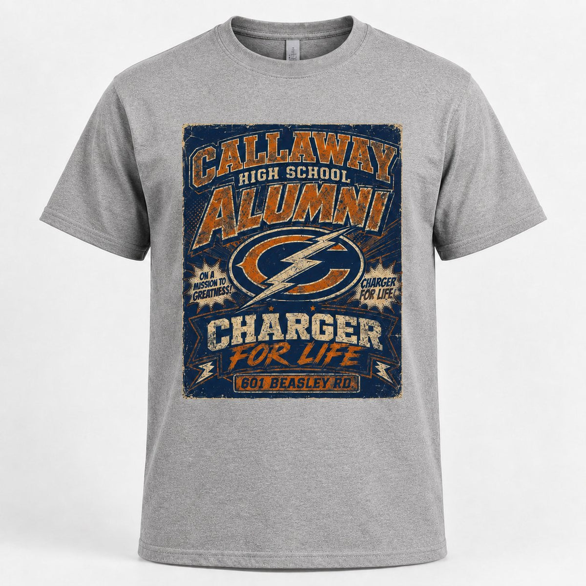 Callaway Vintage Charger for Life T-shirt in gray realistic product mockup