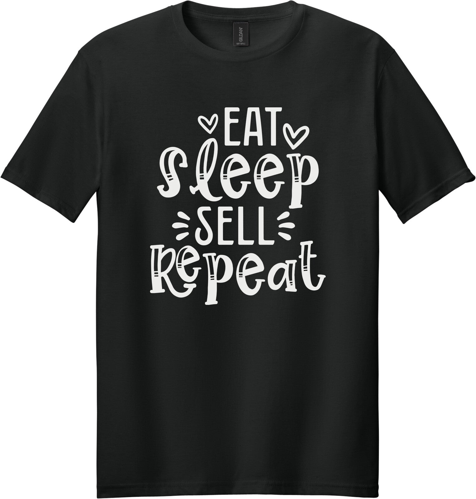 Black Gildan 64000 tee