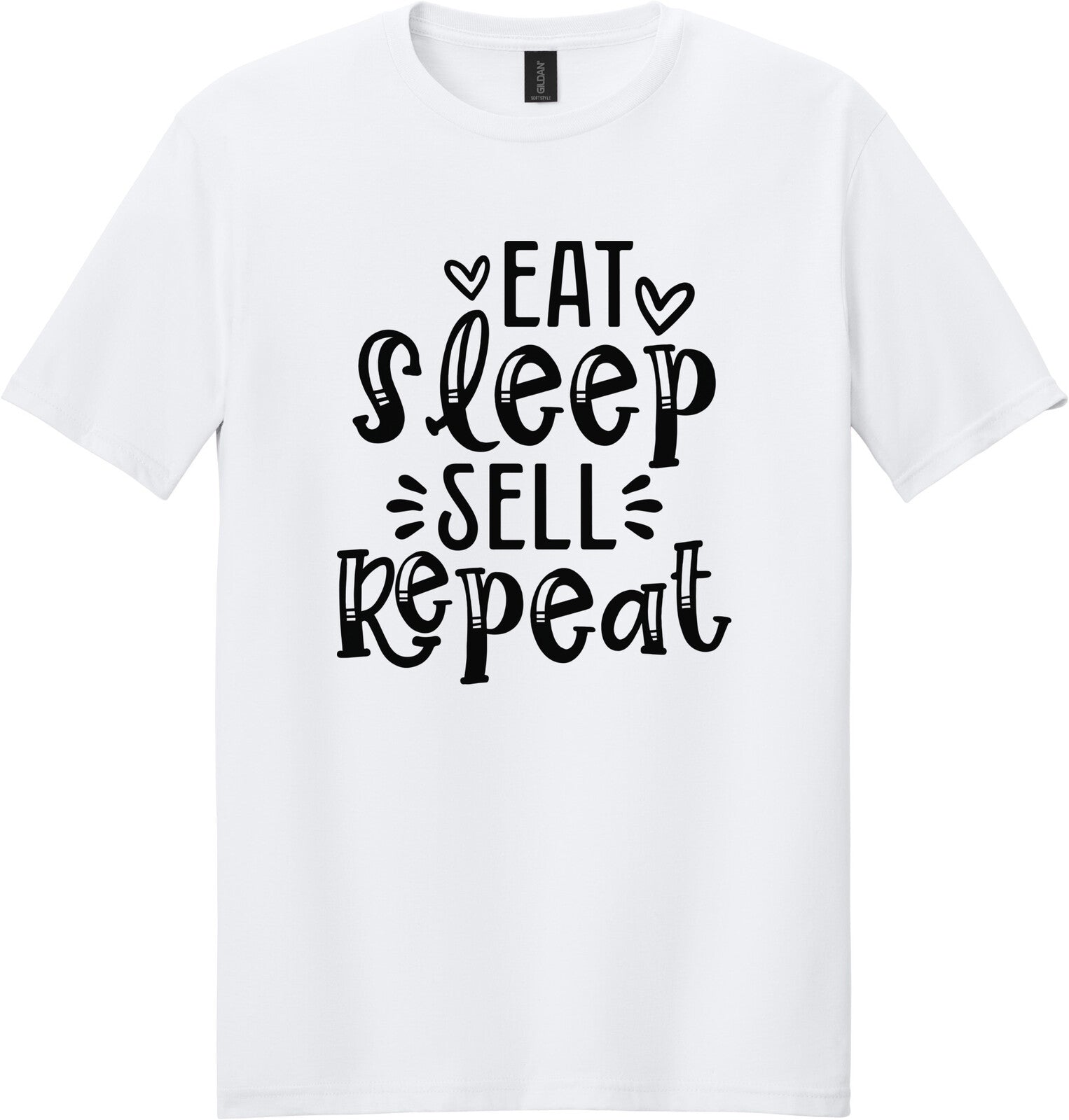 White Gildan 64000 tee