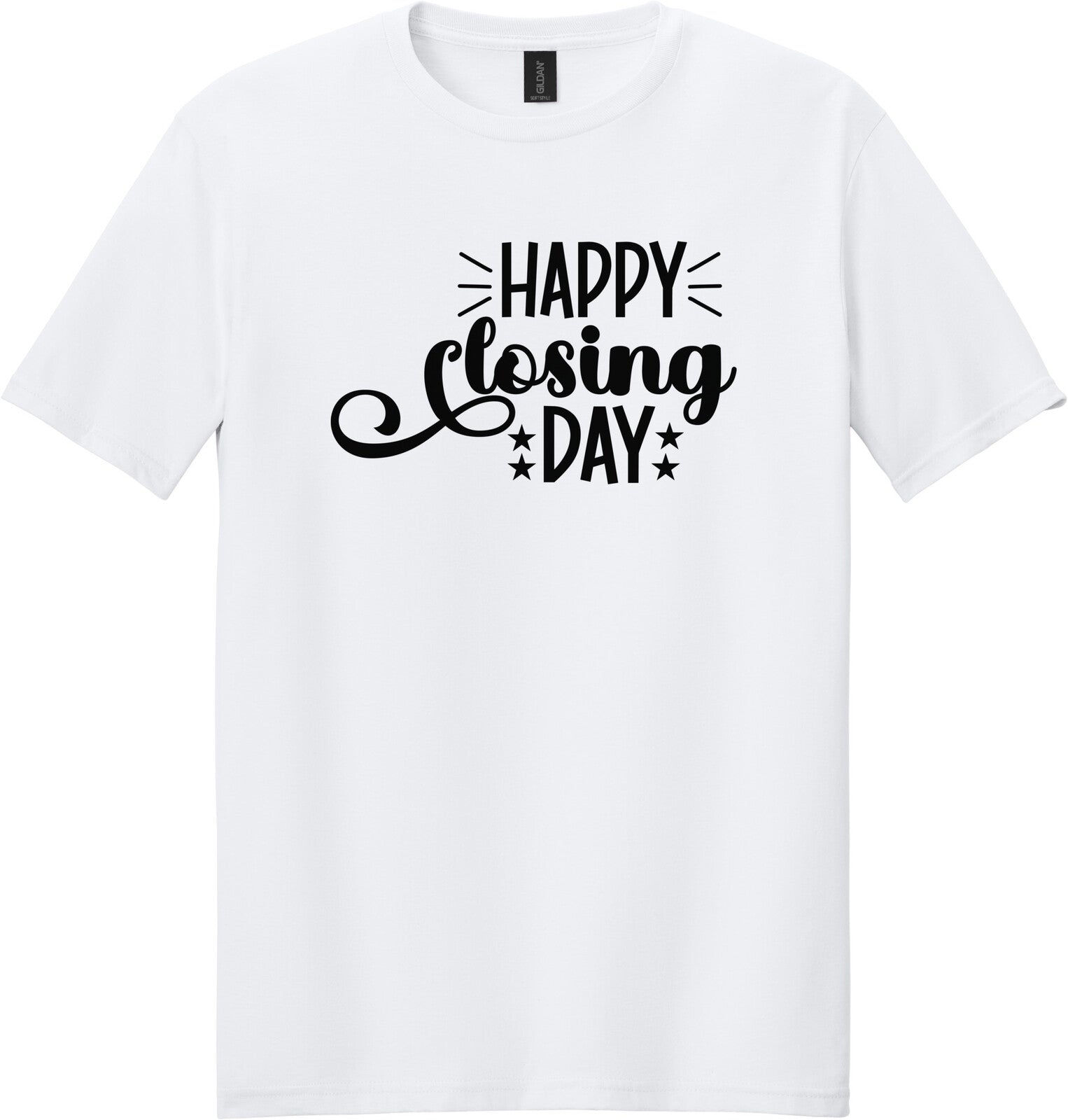 White Gildan 64000 tee