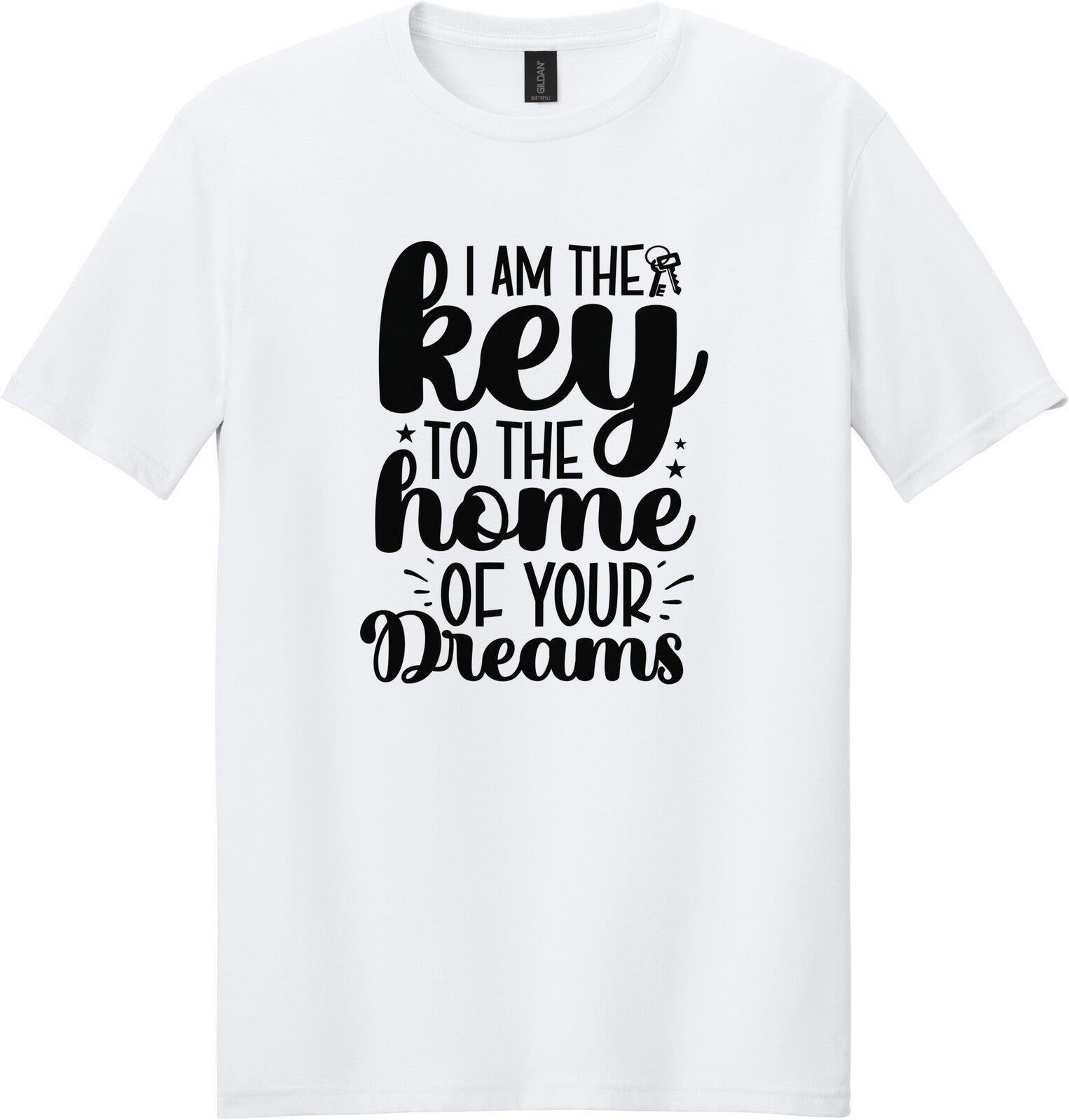 White Gildan 64000 tee