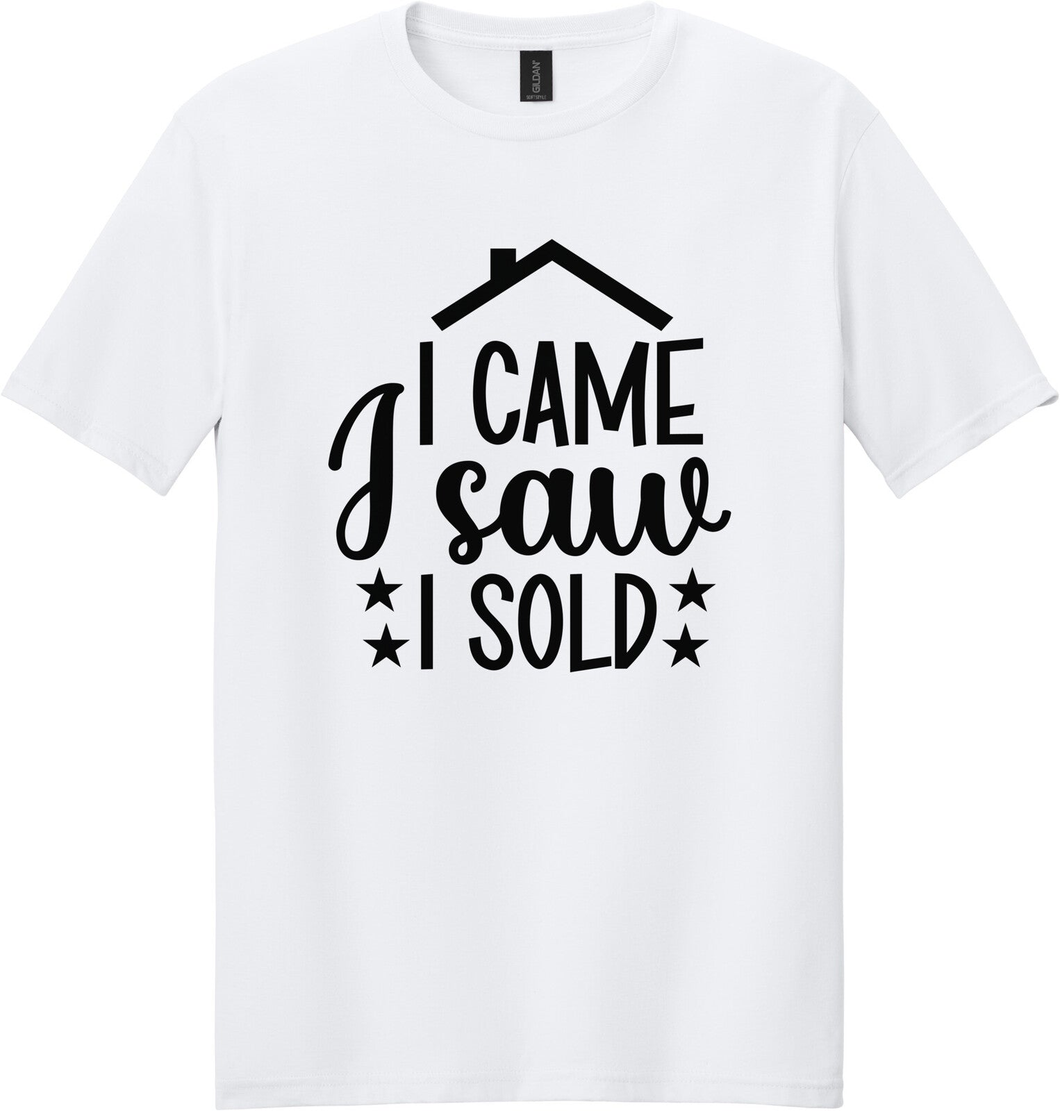 White Gildan 64000 tee