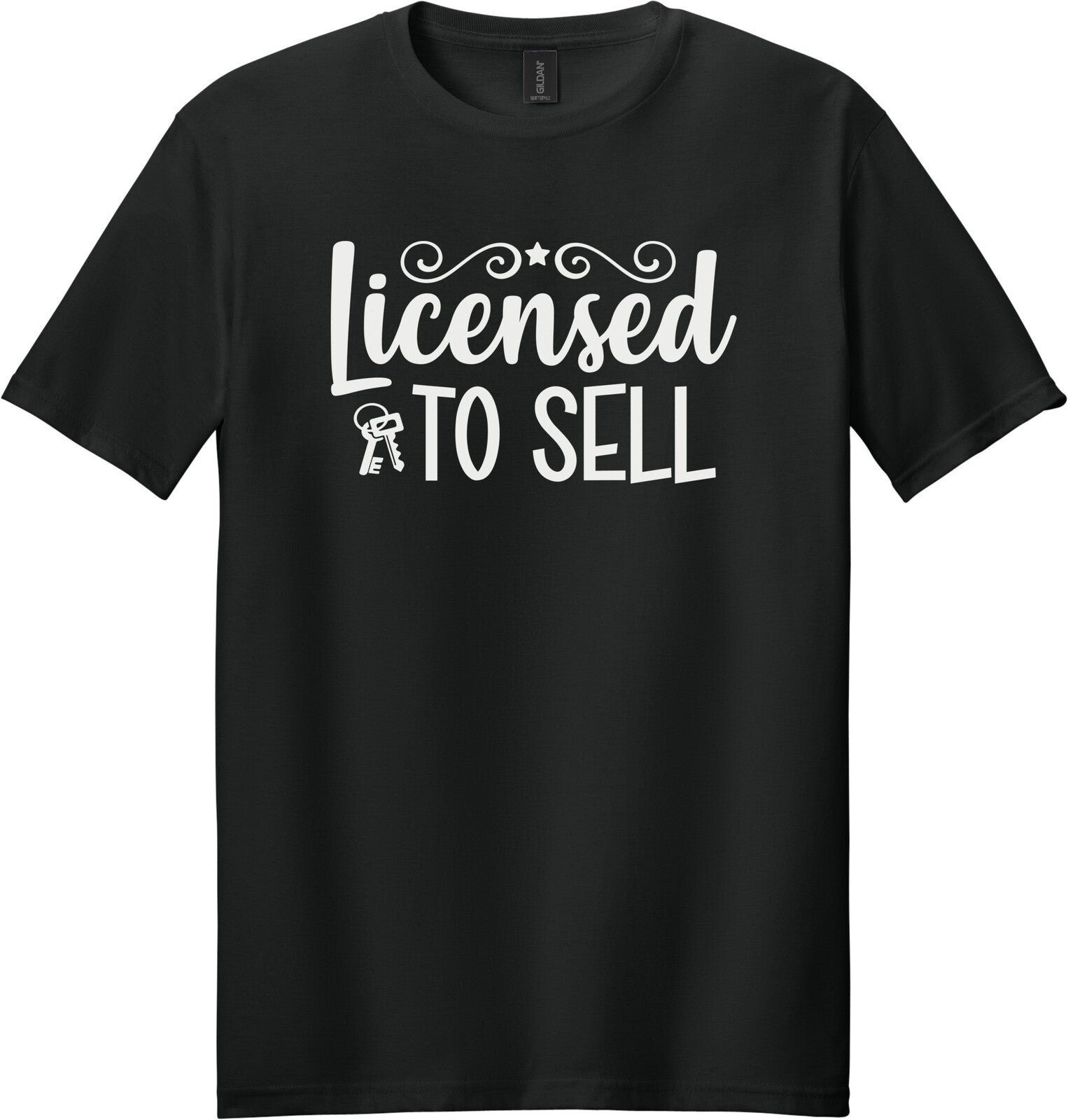 Black Gildan 64000 tee