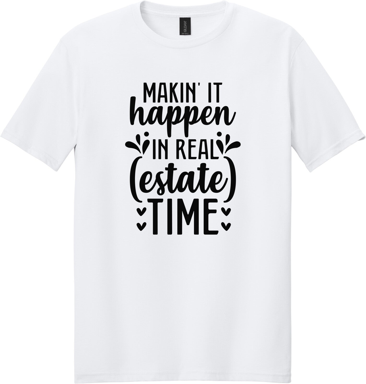 White Gildan 64000 tee