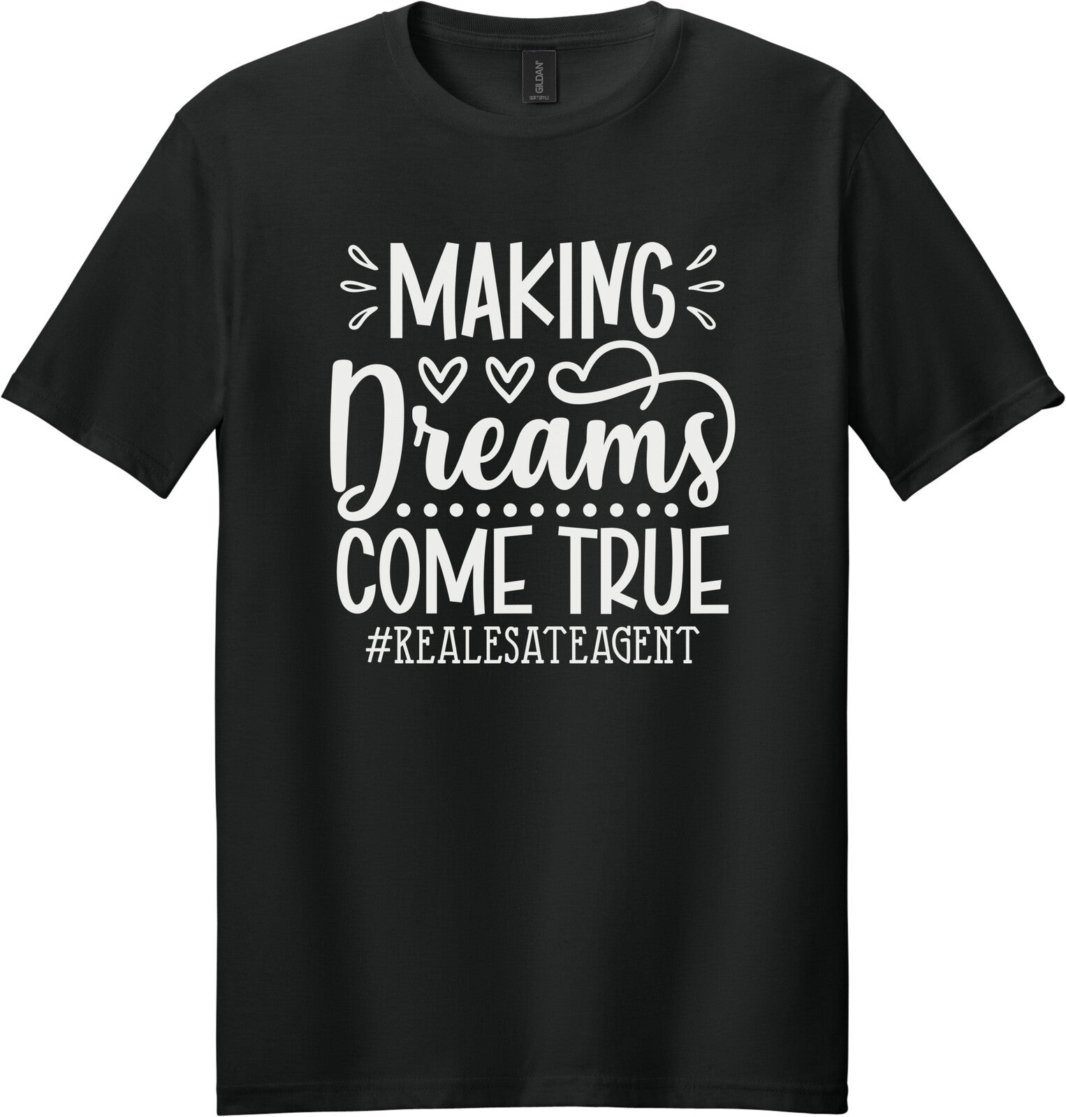 Black Gildan 64000 tee