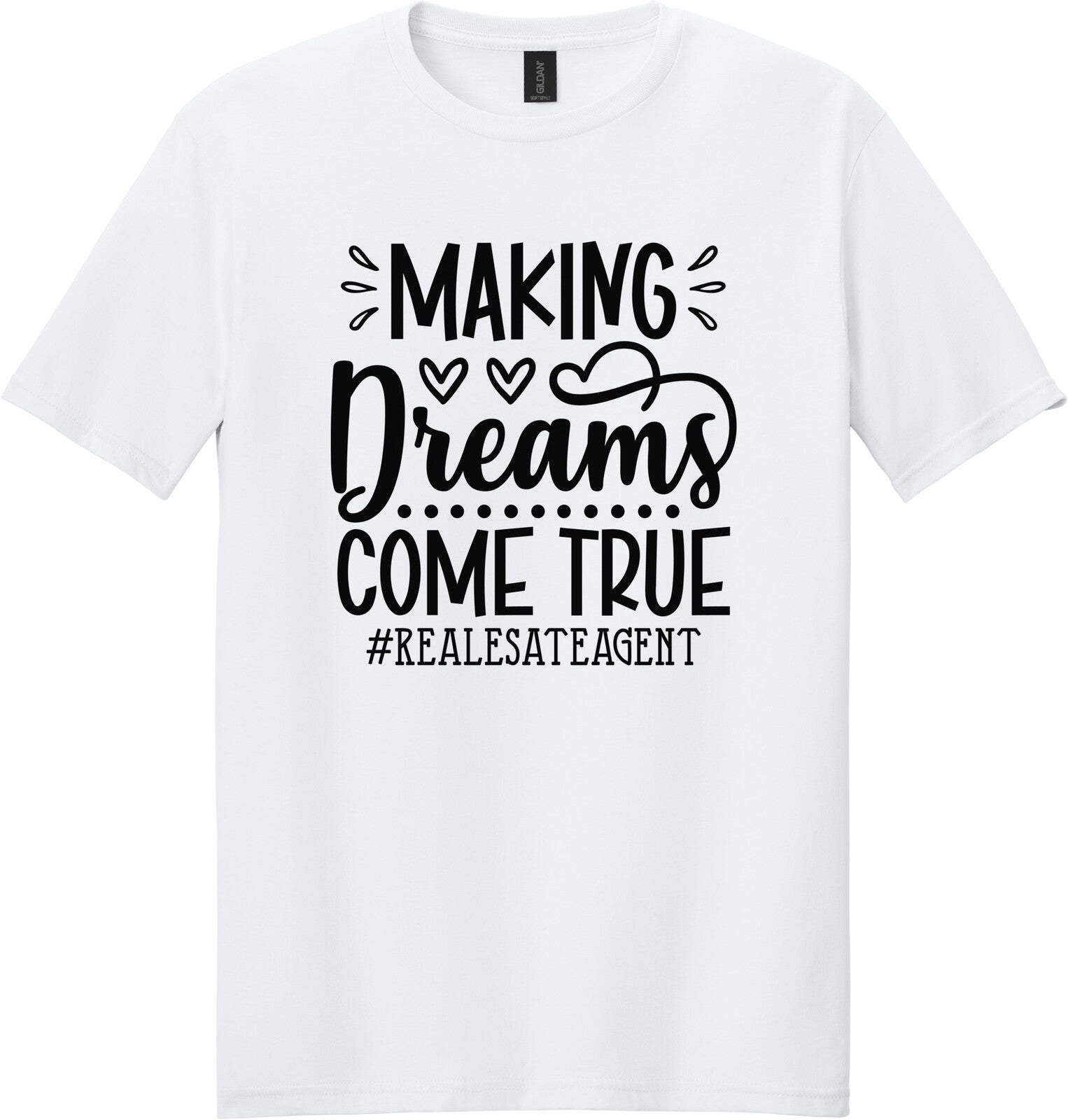White Gildan 64000 tee