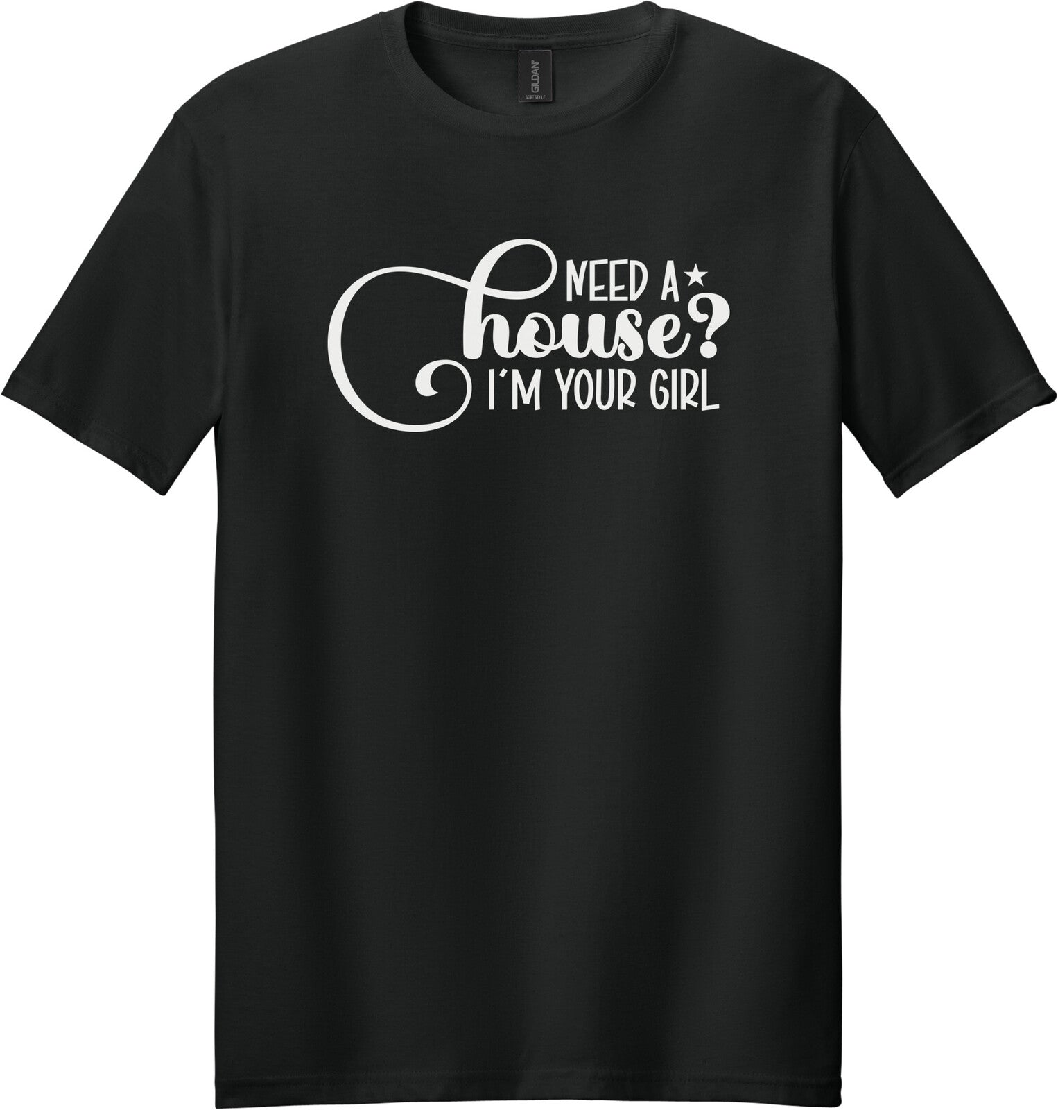 Black Gildan 64000 tee