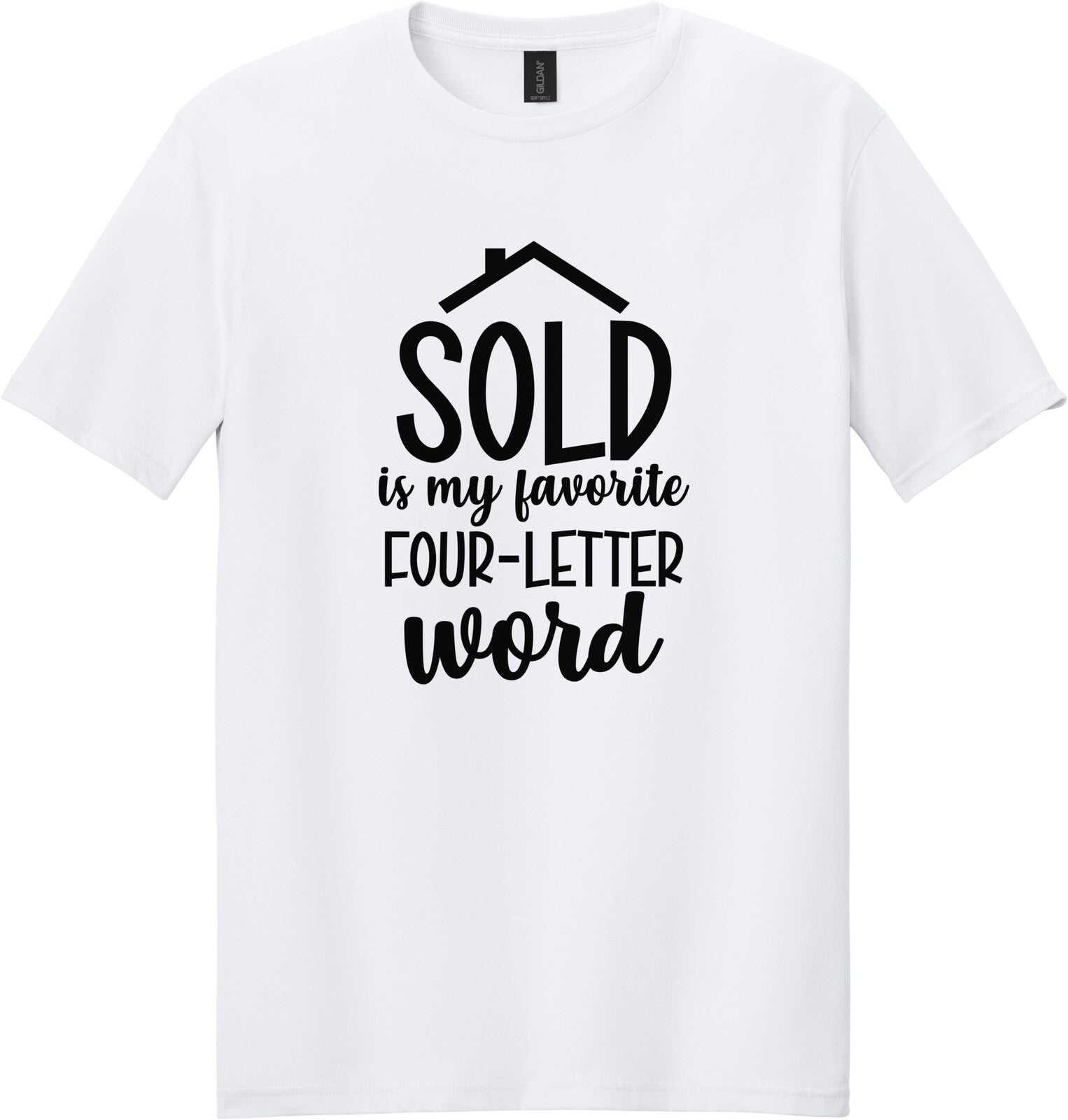White Gildan 64000 tee