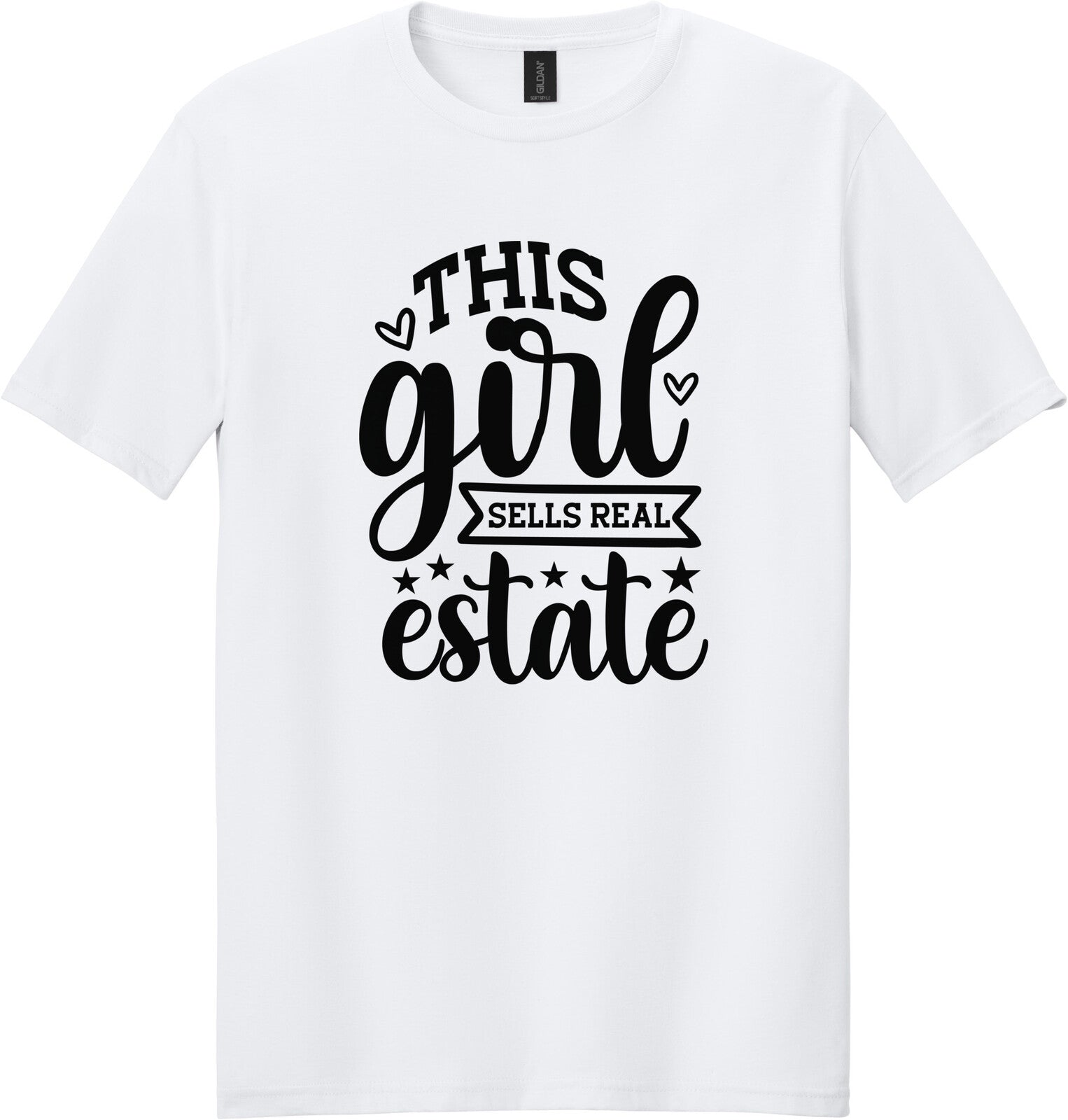 White Gildan 64000 tee